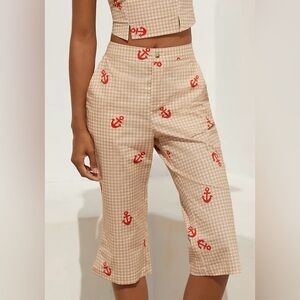Anthropologie Celandine Anchor Capri Pants  NWT Size XS